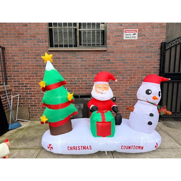 🆕6FT Christmas Inflatable Countdown Tree Santa Claus Snowman Outdoor Decoration - Picture 1 of 8